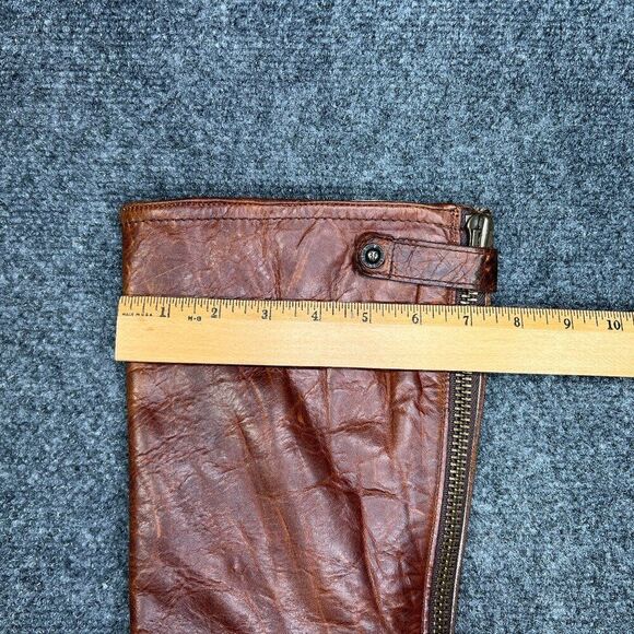 Frye Veronica Boots Women's Size 8 Brown Leather Back Zip Harness Buckle Riding - Picture 15 of 16